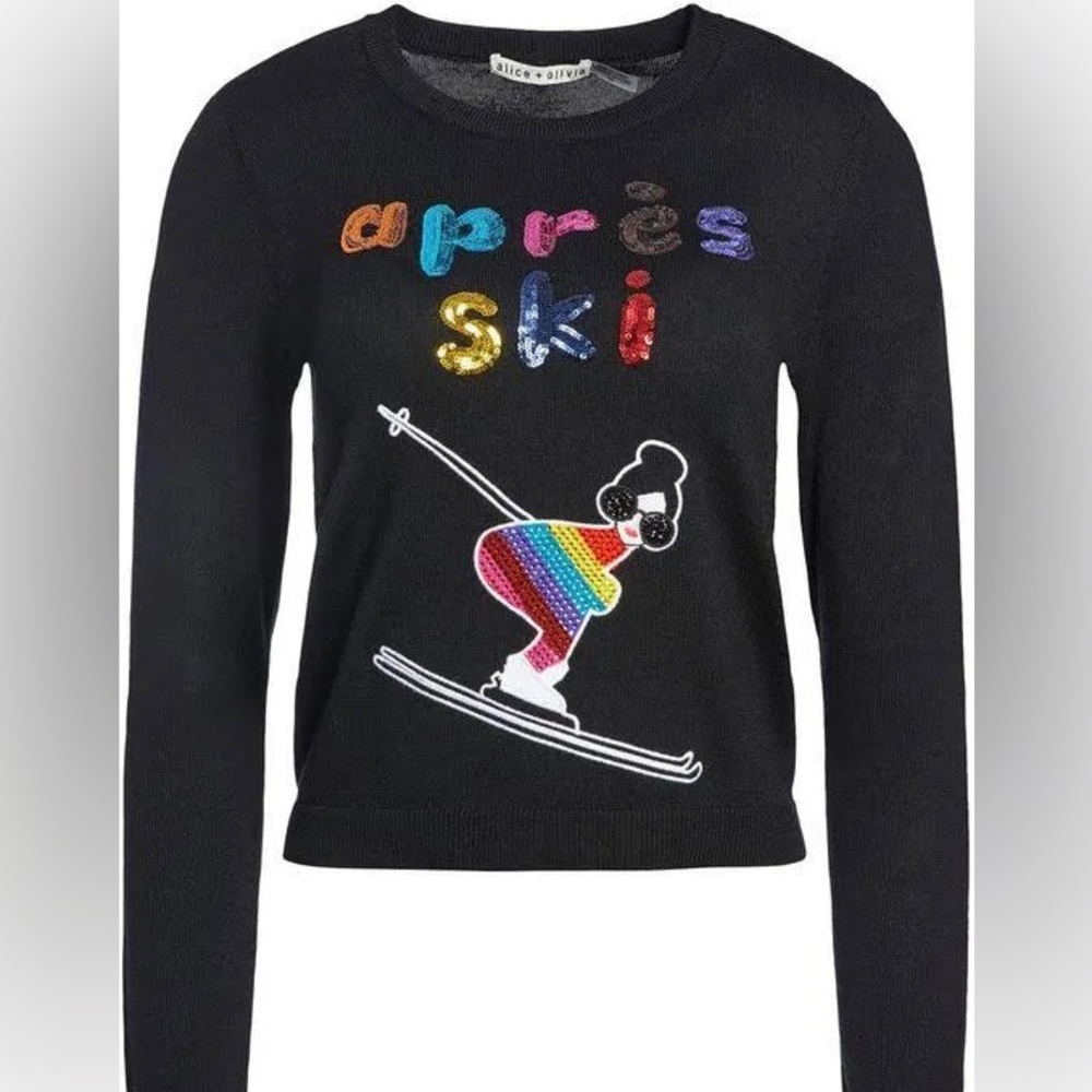 Alice + Olivia Black Après Ski Sweater